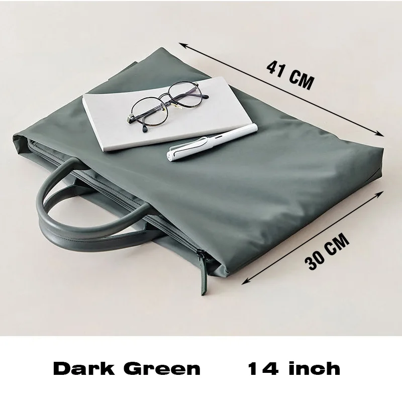 Водонепроницаемая нейлоновая сумка для ноутбука Ноутбук для ноутбука 13," 14" 1" 15,6" дюймов Чехол для женщин и мужчин сотовый телефон business Мужская Бизнес Сумка - Цвет: Dark Green-14 inch