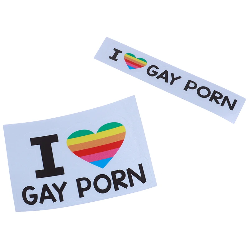 1pc Car Bumper Vinyl Sticker I Love Gay Porn Sex LGBT Lesbian Funny Bicycle Stickers Automotivo Universal Наклейки На Автомобиль