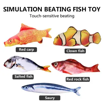 

USB Electric Simulated Fish with Cat Mint Interactive Chew Cat Toy Cat Fish Doll Wagging Fish