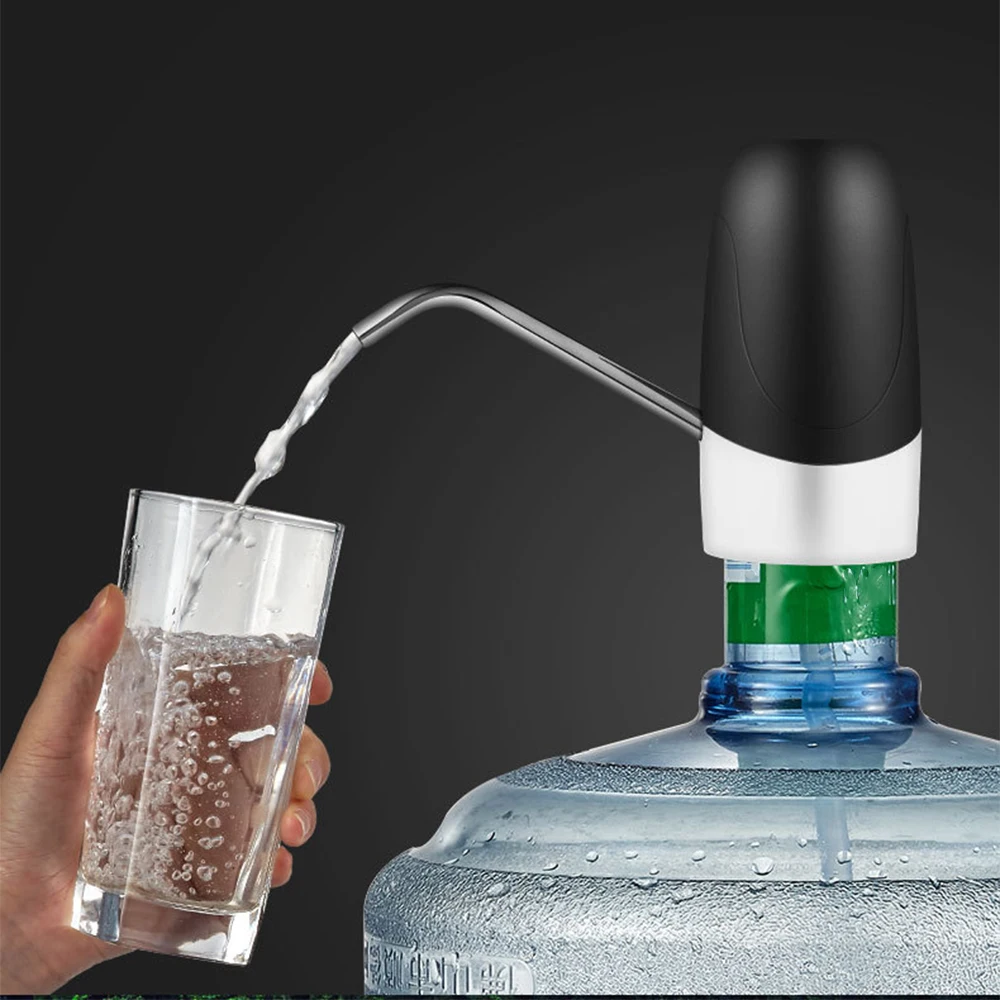 Портативный электронный насос для питьевой воды дома USB Charing дозатор воды насосы дозатор для бутылки с трубой черный 1 шт. 6,5x12,8x11 см