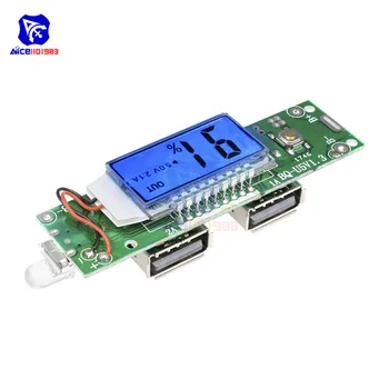 

5V 2.1A/1A 18650 Lithium Battery Power Bank Charger Module LCD Display Dual USB Overcharging Overdischarging Overload Protection