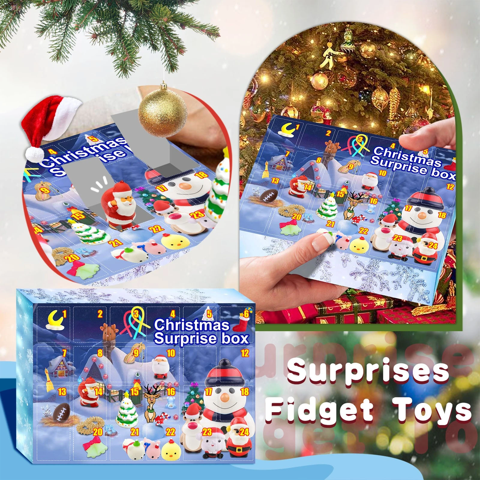Christmas Countdown Blind Box Fidget Toys Advent Calendar Cazaar Christmas 24 Number Countdown Christmas Countdown Blind Box Fidget Toys Advent Calendar Cazaar Christmas 24 Number Countdown