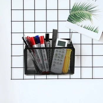 

Magnetic Pencil Holder Metal Wire Mesh Magnetic Basket Storage Box Neat Desktop Storage Makeup Organizer Pencil Storage Box