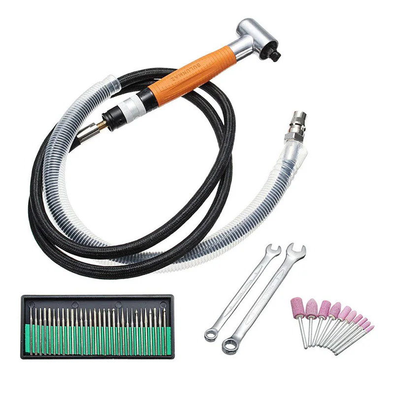 

90 Degree 3mm Pneumatic Angle Air Micro Die Grinder Pencil Style Polisher Tool Accessories Kit HUG-Deals