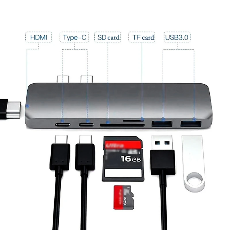 Thunderbolt 3 7в1 тип-c к Hdmi док-станция кард-ридер Usb3.1 зарядный адаптер 4K Hdmi для Macbook Pro ///Macbo