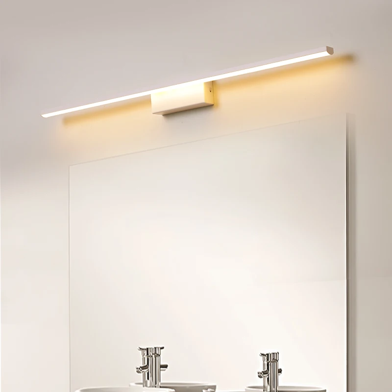 Luzes para Banheiro de Cabeceira Espelho Moderna Frente Lâmpada Fosco Preto – Branco Terminou Ac90-260v Led