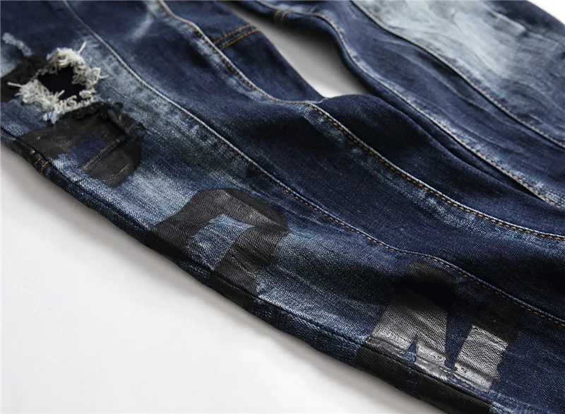Европейский и американский стиль dsq Брендовые мужские джинсы роскошные мужские прямые джинсовые брюки на молнии Лоскутные тонкие синие джинсы для мужчин 1007