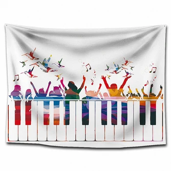 

Large Musical Notes Hip Hop Rock Tapestry Wall Art Rock Reggae Flag Banners Hanging Paintings Wall Carpet Wallpaper Home Decor E