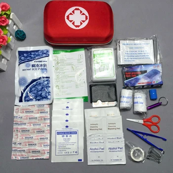 

Emergency Kit Sanitizer Pad High Capacity Outdoor Car EVA Red Band-Aid Emergency Blanket Hot Selling Burn Dressing