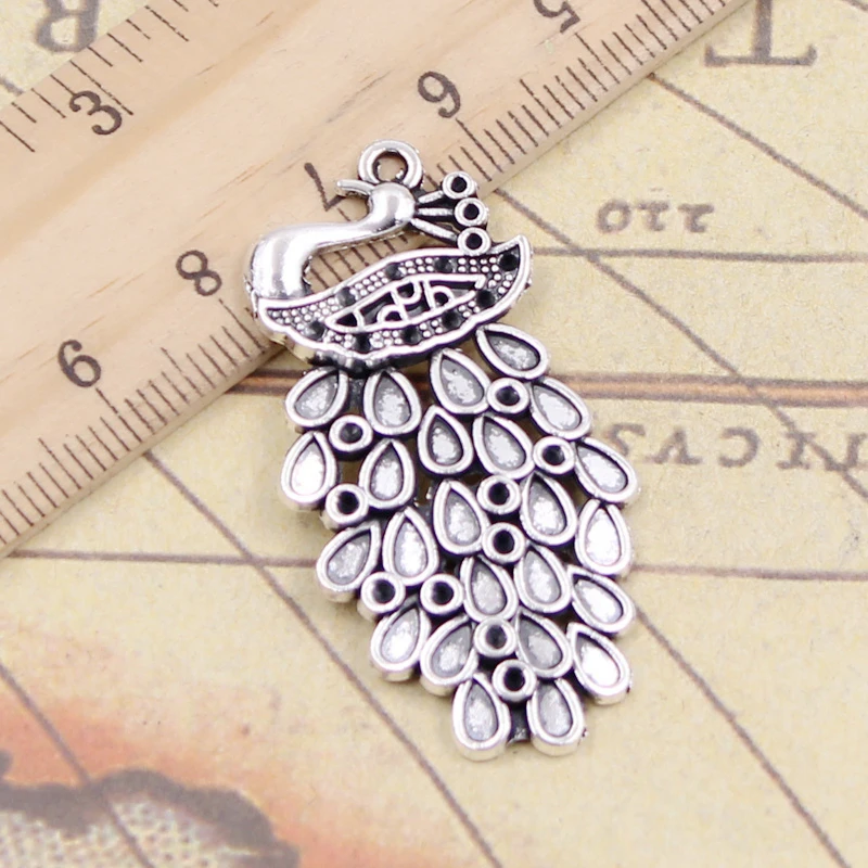 10pcs Charms Bird Peacock Phoenix 44x22mm Tibetan Bronze Silver Color Pendants Antique Jewelry Making DIY Handmade Craft | Украшения и