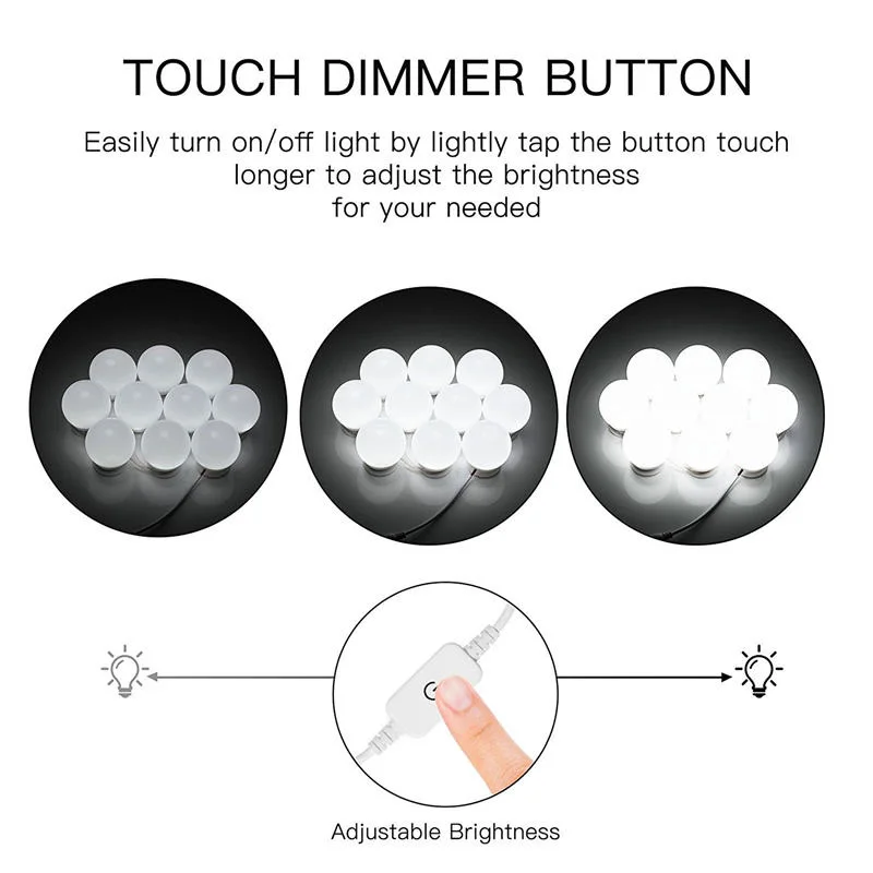 Светодиодный зеркальный светильник для макияжа лампа голливудский туалетный s