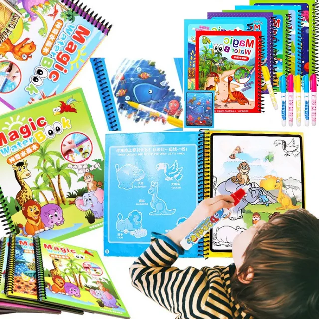 Magic Water Drawing Book Montessori Toys Reusable Coloring Book Magical Book Sensory Early Education Toys For Kids 1