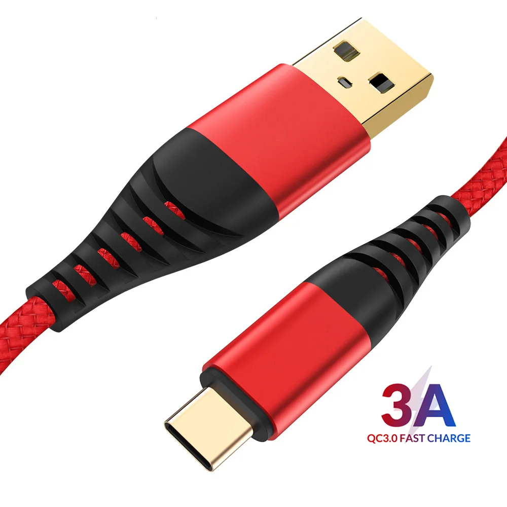 

USB Type C Cable For Samsung S10 Huawei Mate30 P30 Pro Fast Charge Type-C Mobile Phone Charging Wire USB C Cable for Samsung S9