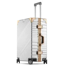 Модные Алюминий рама тележки чемодан для мужчин и женщин, масштабных дорожных чемоданов сумка подарок 20/24/26/29 дюймов прочная камера бизнес-класса люкс valise