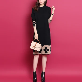 

Knitted Sweater Dress Long Sleeve Woman Dress Casual Vestido De Muje Women's Sweater Vestidos De Fiesta De Noche Ladies Dresses