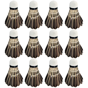 

12pcs/set Badminton Indoor Outdoor Easily Carrying Goose Feather Shuttlecock Sporting Elements Training Badminton