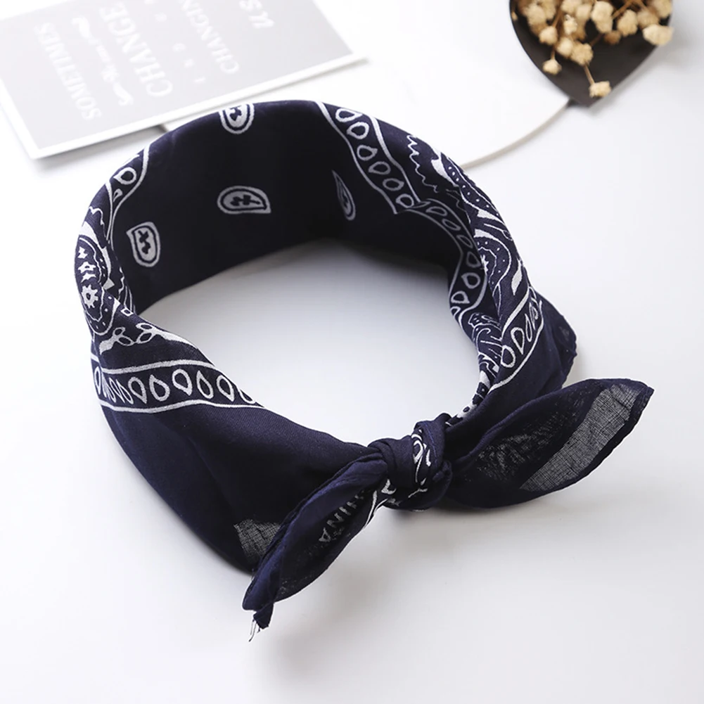 Fashion Cotton Bandana Headbands Square Scarf 55cm*55cm Black Red Paisley Printed Hairbands For Women/Men/Boys/Girls hair accessories for brides