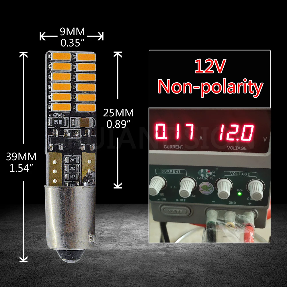 10x2 Вт белый желтый BAY9S H21W led Canbus BA9s BAX9s T4 H6W led AC/DC 12 В для автомобильных задних фонарей или парковочных номерных знаков