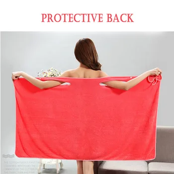 

Long Velvet Encryption Thick Absorbent Bath Skirt Can Be Worn Tube Top Bath Towel Bathroom L5 #4