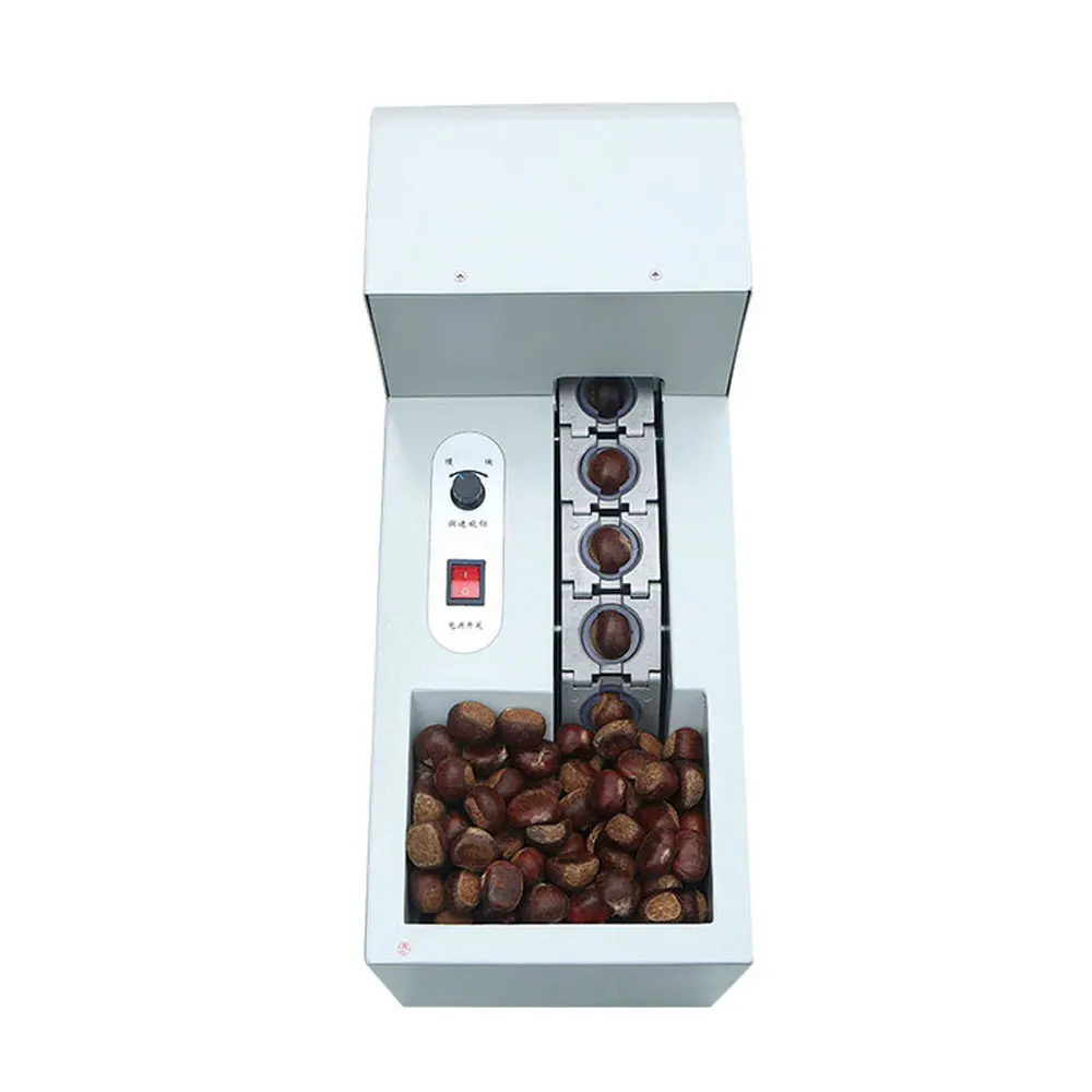 Automatic electric chestnut shell opening machine hazelnut slitting machines single/double chain link nuts mouth cutter machine