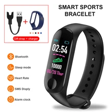 Умный браслет с Bluetooth для мужчин и женщин, измеритель артериального давления, сердечного ритма, шагов, фитнес-браслет, водонепроницаемый смарт-браслет m3
