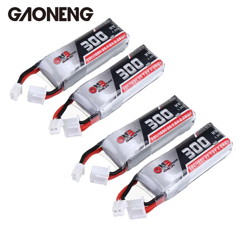 2/4 шт. аккумулятор Gaoneng GNB 7,6 V 300 мА/ч, 50C 2S HV 4,35 V PH2.0 Lipo Батарея для Emax TinyhawkS небольшой гоночный Дрон с видом от первого лица DIY аксессуары Запчасти