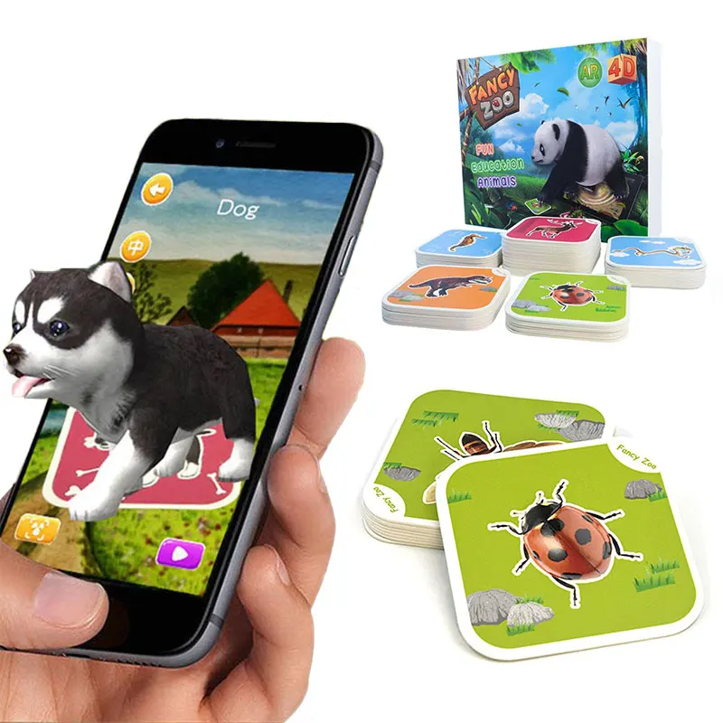 4D карточка с животными мультяшная игрушки для сенсорного обучения 68 шт.