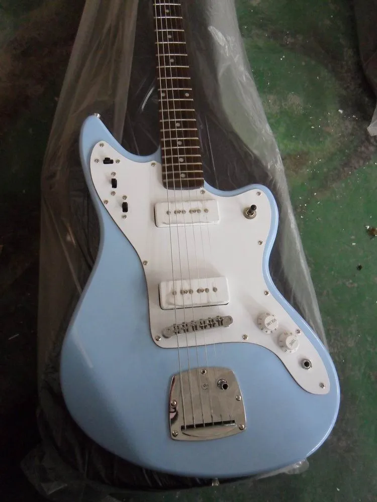 Гитара новая китайская гитара новая модель Jaguar электрогитара с P90 звукоснимателями в синем 130501