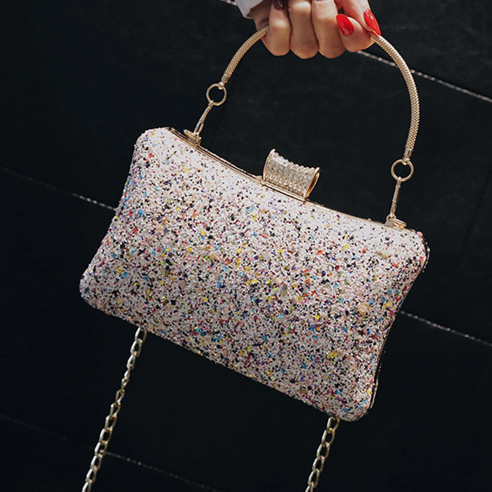 Women Decoration Shopping Storage Portable Shoulder Bag Daily Chain Strap Large Capacity Bling Sequins Handheld Gift Lightweight | Багаж и