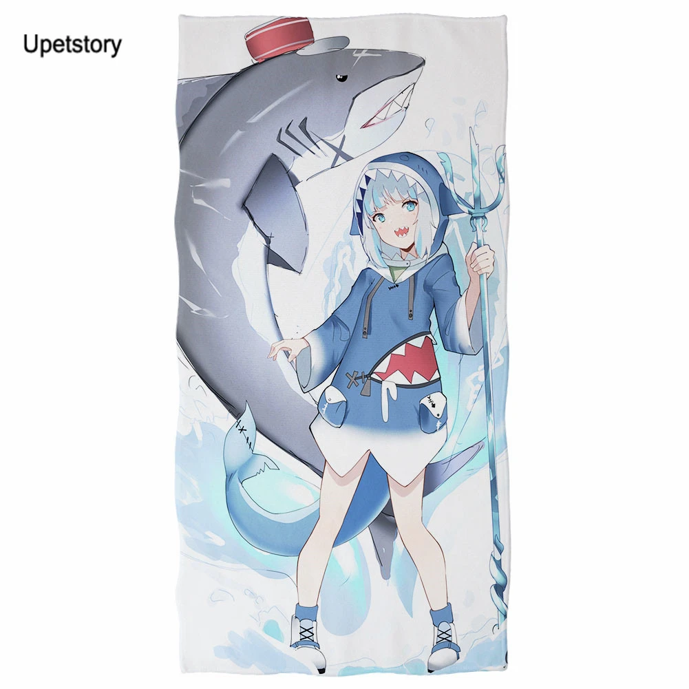 Upetstory Anime Hololive En Gawr Gura Printed Bath Towel For Adults Kids Soft Face Hair Shower Towels Soft Cozy Beach Towels Bath Towels Aliexpress