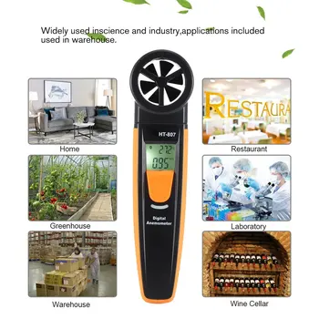 

Digital Anemometer Thermometer Tester Portable Wind Air Speed Gauge Meter Windmeter Temperature Tester Measuring HT-807 Sale