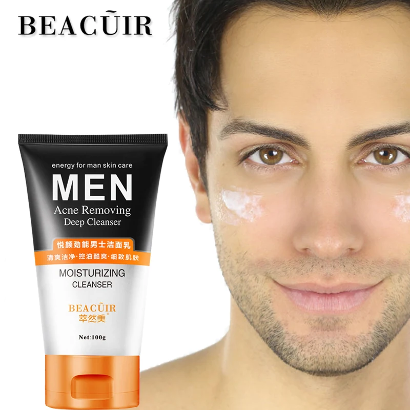 BEACUIR Men Facial Cleanser Anti Acne Oil Control Reduced Pores Face Cleansing Whitening Moisturizing Rich Foaming Skin Care | Красота и