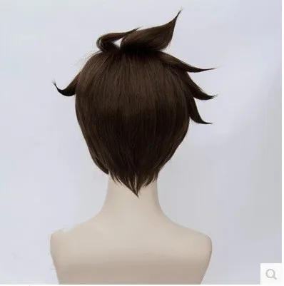 Игра Overwatch Tracer Lena Oxton 30 см коричневый термостойкие синтетические волосы Косплей Аксессуары Опора+ Бесплатный парик колпачок