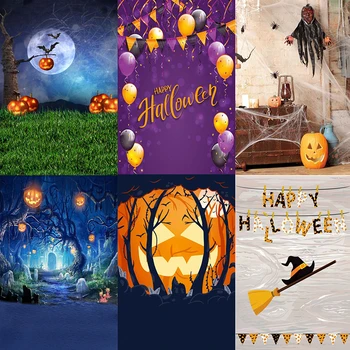 

Halloween Pumpkin Theme Party Backdrop Decoration Wall Sticker Poster Studio Photography Background Props