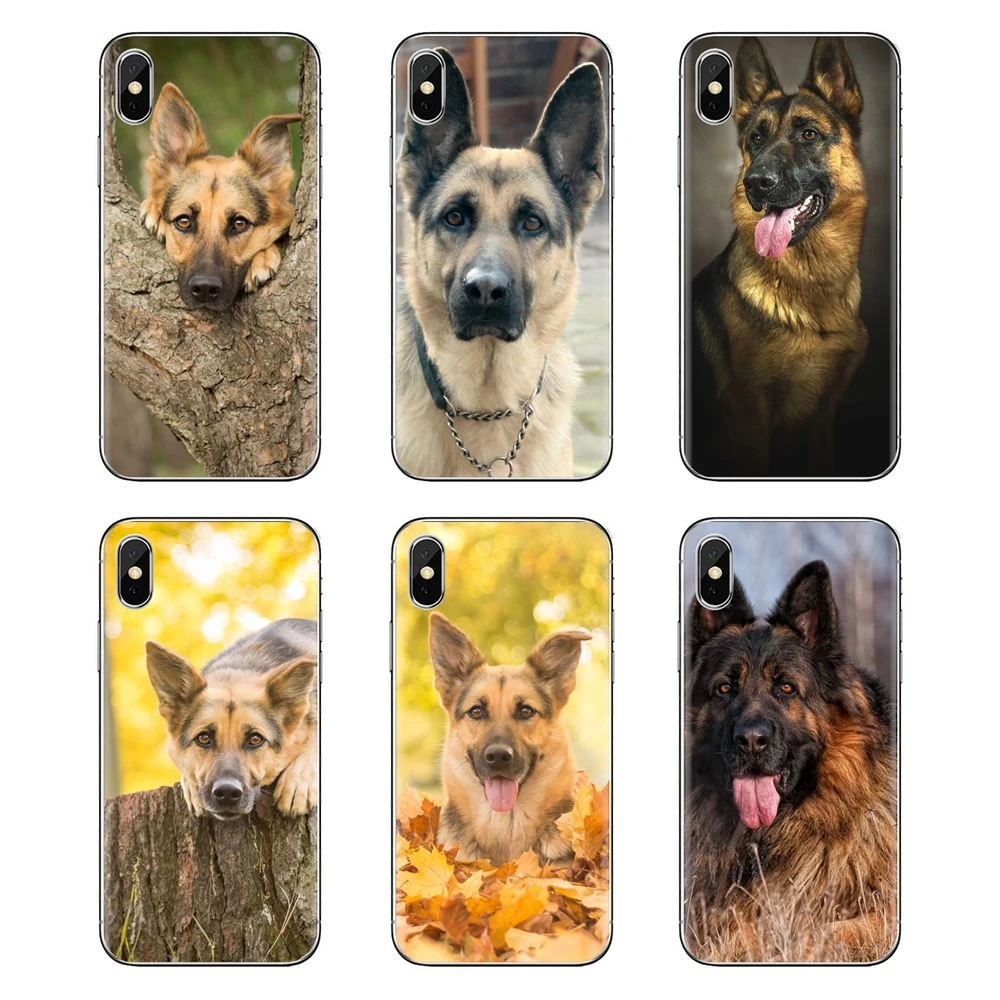 Мягкие прозрачные чехлы немецкая овчарка собака для iPhone XS Max XR X 4 4s 5 5S 5C SE 6 6S 7 8 Plus