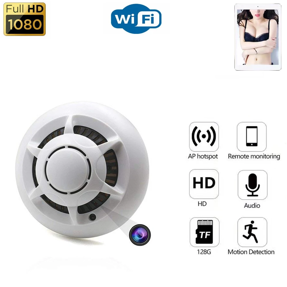 Мини Wi-Fi-камера Hiden с функцией дымовой сигнализации HD 1080P | Безопасность и защита