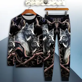 

n202 New 2019 cat Printing Brand Tracksuit Fashion Men/Women Sportswear Two Piece Sets Thick Hoodie+Pants Sporting Suit Male