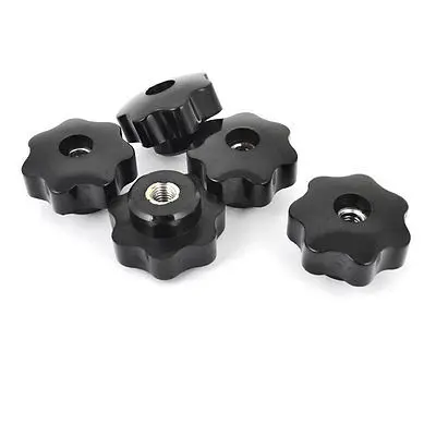 

40mm Dia Head 8mm Diameter Female Thread Through Clamping Star Knob 5Pcs