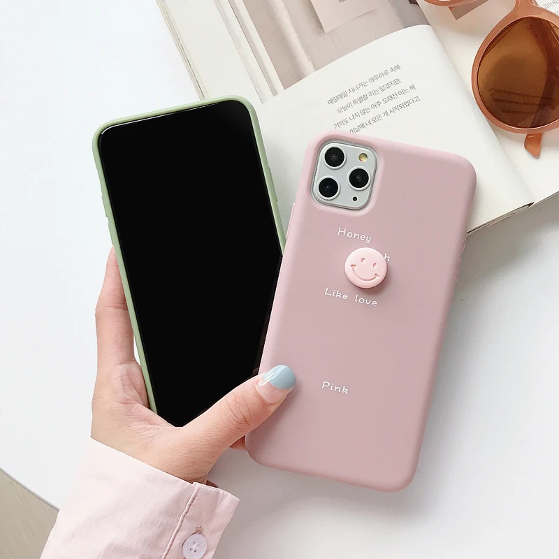 Для iphone 6S 7 8 Plus 11 X XR XS Max 3D чехол с мультяшным смайликом для pro max Мягкий силиконовый