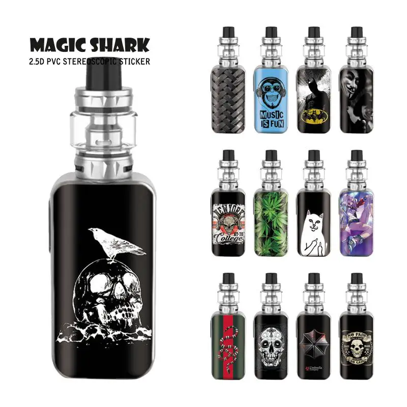

Magic Shark V-Vendetta Umbrella Skull Iron Man Weave Leaf Shockproof PVC Vape Case Sticker Skin Back Film for Vaporesso Luxe S