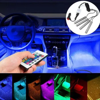 

4X full-color LED interior light kit, in instrument panel feet, UK lighting car Accessories
