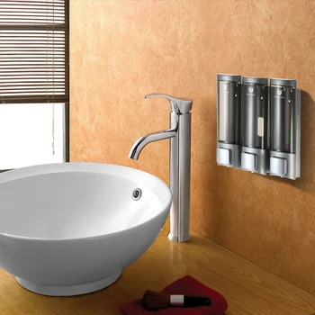 

Hot Wall Soap Dispensers Bathroom Accessories Plastic Detergent Shampoo Dispensers 200ML*3 Three Chamber Hand Kitchen Soap Bottl