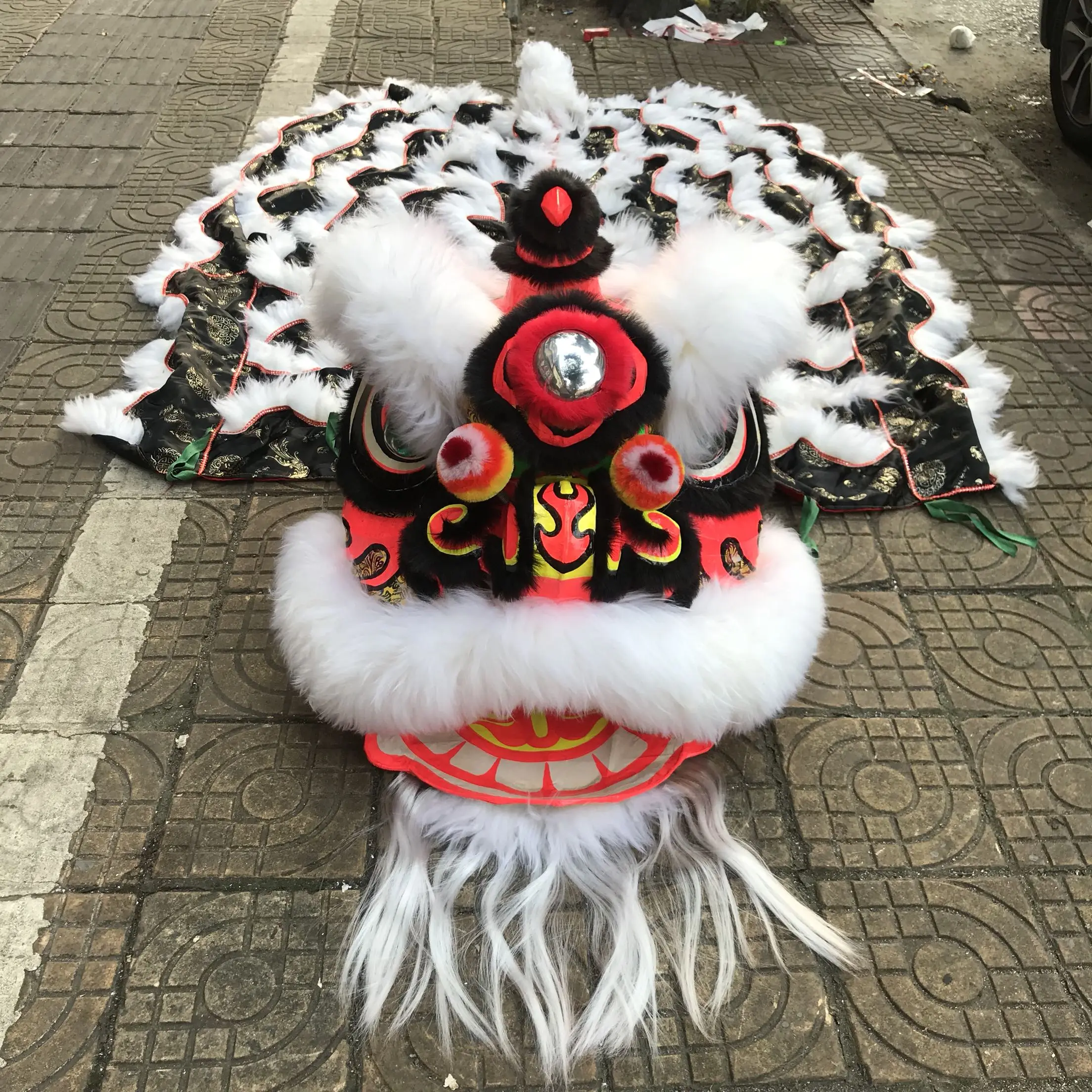 New Foshan Australian Wool Lion Dance MASCOT Costume Chinese Folk Art Southern Two Adults Apparel Cartoon Character Clothes |