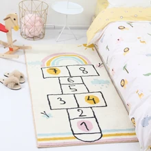 Ковер в скандинавском стиле из овечьей шерсти с мультяшным рисунком для спальни, декоративный коврик для гостиной