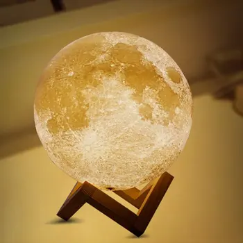 

3D Light Print Jupiter Lamp Earth Lamp Christmas DecorationTwocolor Moon Lamp Rechargeable Change Touch Usb Led Night Light