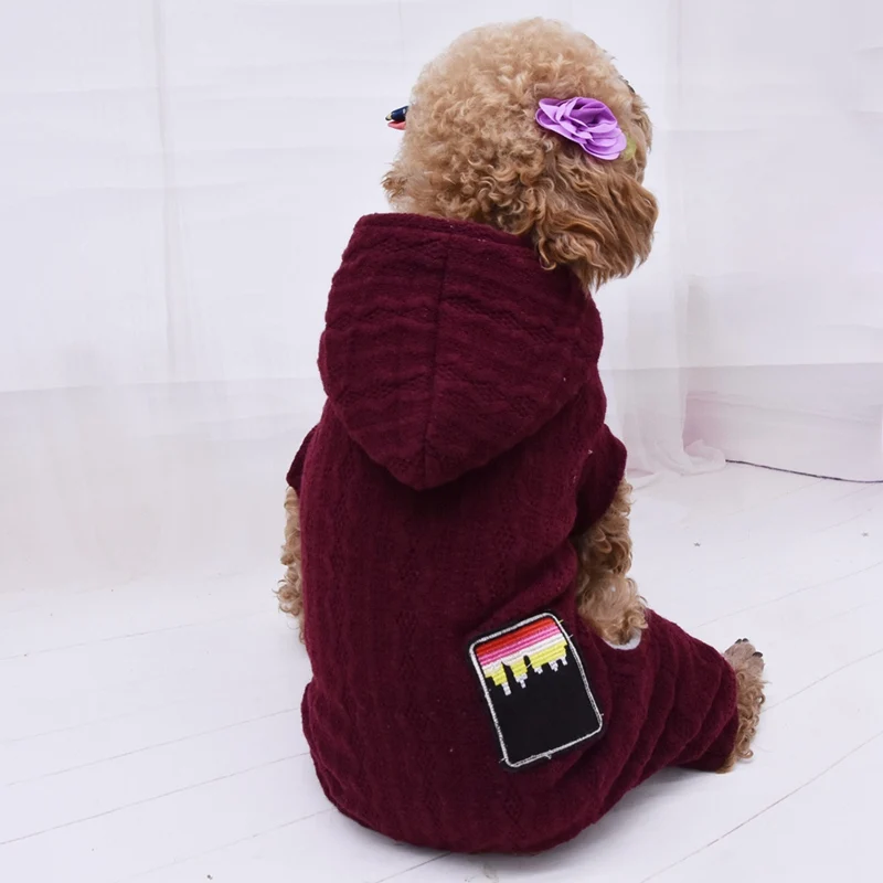NewPet шерстяные Комбинезоны из пряжи, худи для собак, спортивные костюмы из мягкой шерсти, теплая одежда для собак, пальто для щенков, пальто с капюшоном для маленьких собак