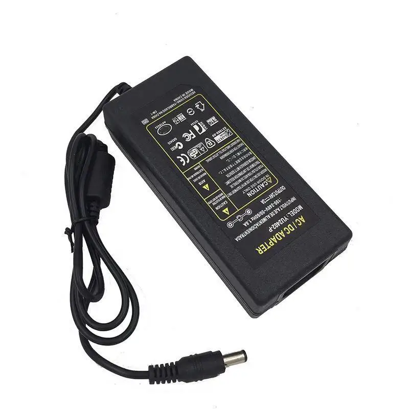 24V2A AC 100 V-240 V DC 24 V 2A импульсный источник питания 24 вольт универсальный адаптер питания, трансформатор Светодиодный светильник AC/DC зарядное устройство 5,5-2,5mm