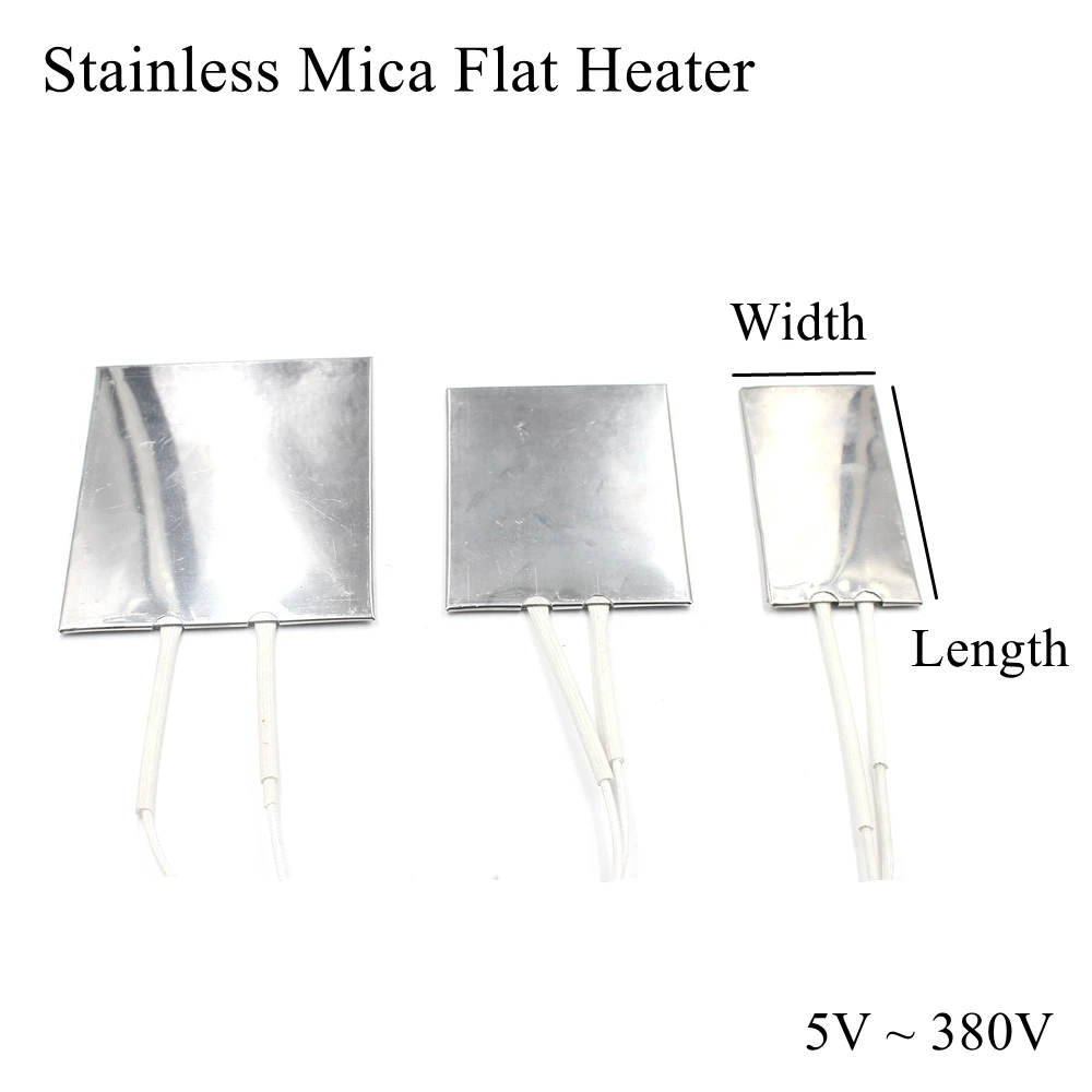 5V 12V 24V 36V 48V 110V 220V 380V Stainless Mica Flat Heater Steel Electric  Heating Element For Plastic Injection Machine - AliExpress
