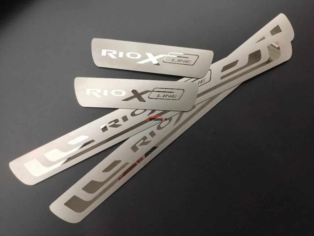 Car Styling Accessories For Kia Rio 3 4 5 X Line Door Sill Threshold Scuff Pedal Protector Stainless Steel Trim  2015 2017 2021