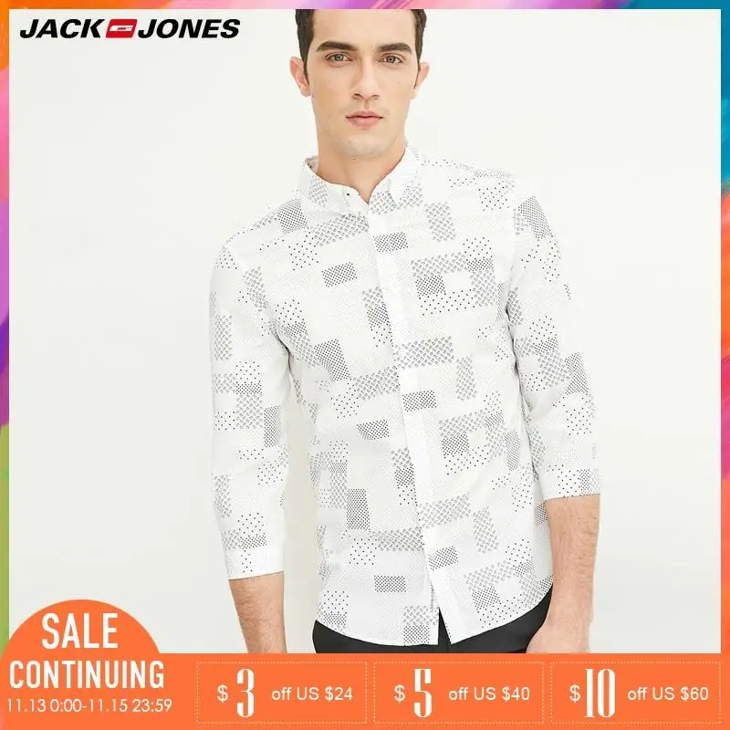 Jack&Jones Бренд 2018 Новинка Мужская Рубашка с Хлопка 100% Нательный Фасон Кардиган